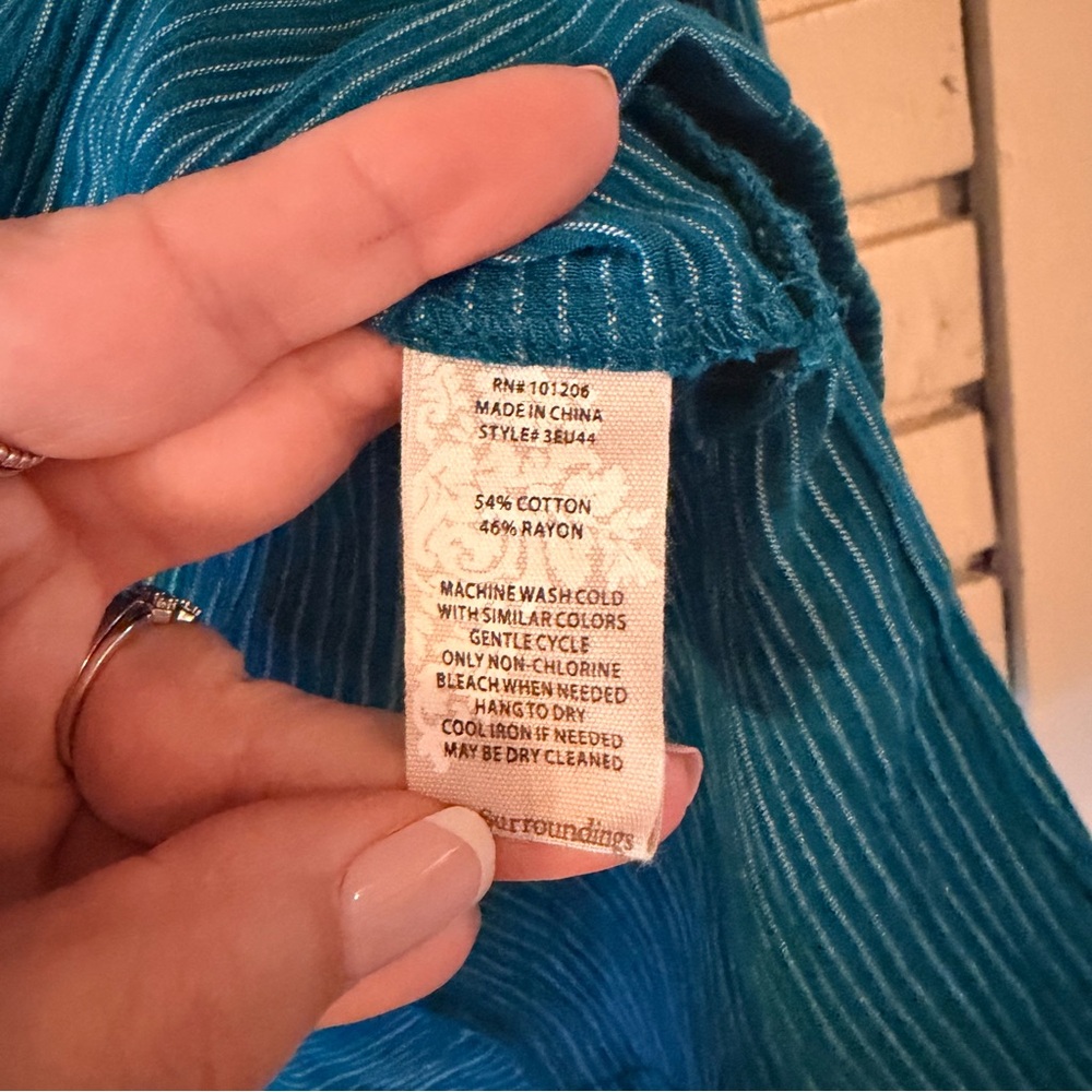 Soft Surroundings Vision In Velvet Cowl Tunic in Tapestry Teal - Picture 8 of 9